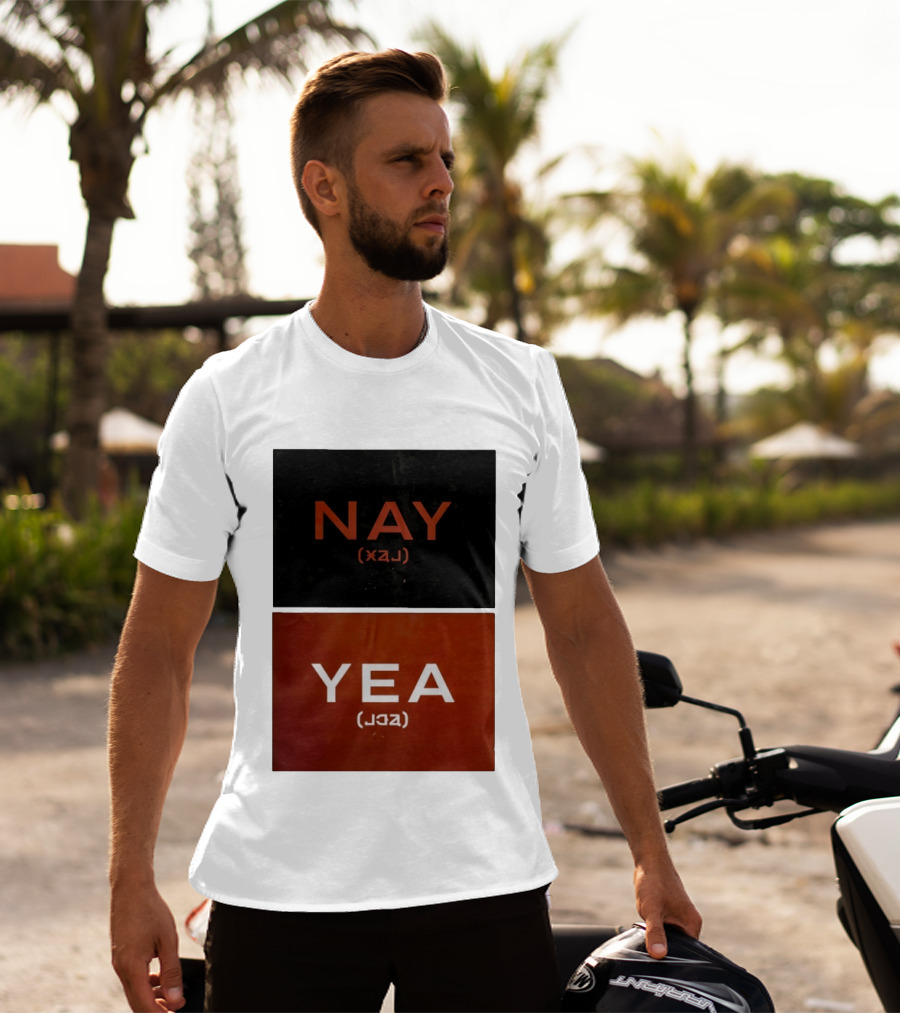 Nay Yea Minimalist Affirmation Negation Optical Illusion T-Shirt