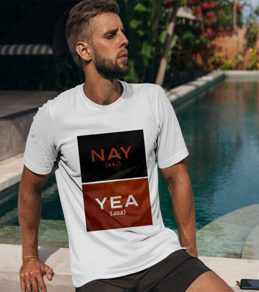 Nay Yea Minimalist Affirmation Negation Optical Illusion T-Shirt