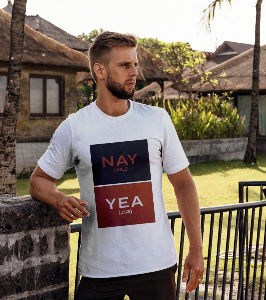 Nay Yea Minimalist Affirmation Negation Optical Illusion T-Shirt