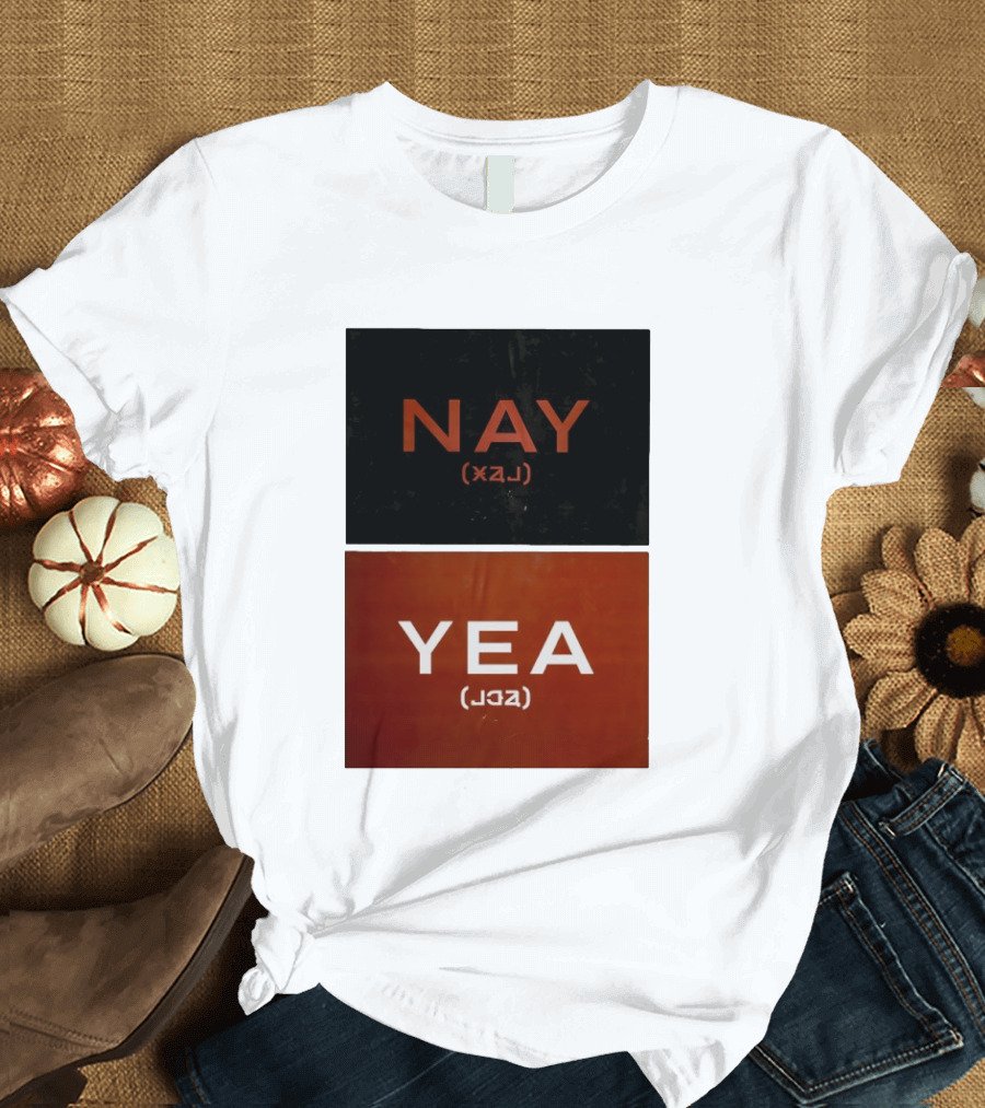 Nay Yea Minimalist Affirmation Negation Optical Illusion T-Shirt