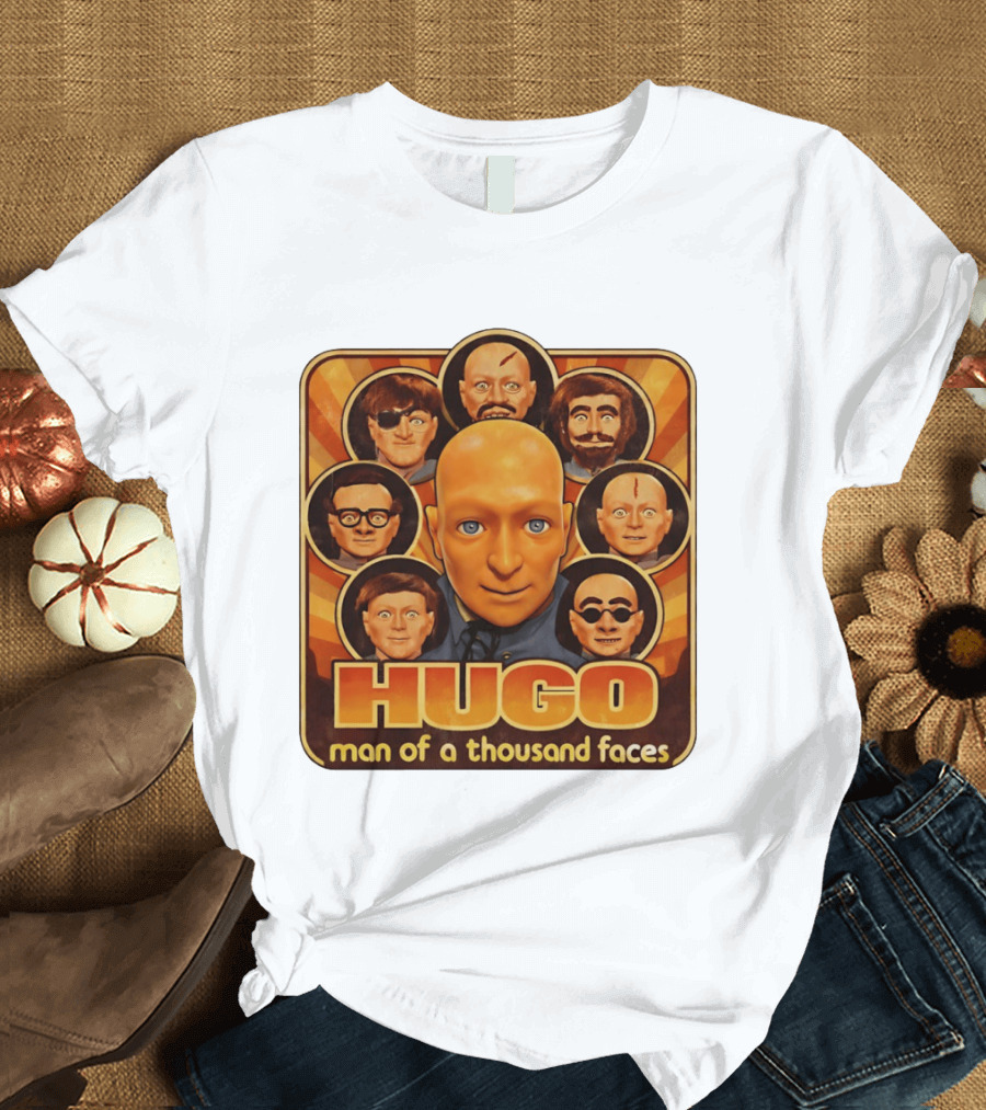 Hugo Man Of A Thousand Faces Ventriloquist Dummy Mask Collection T-Shirt