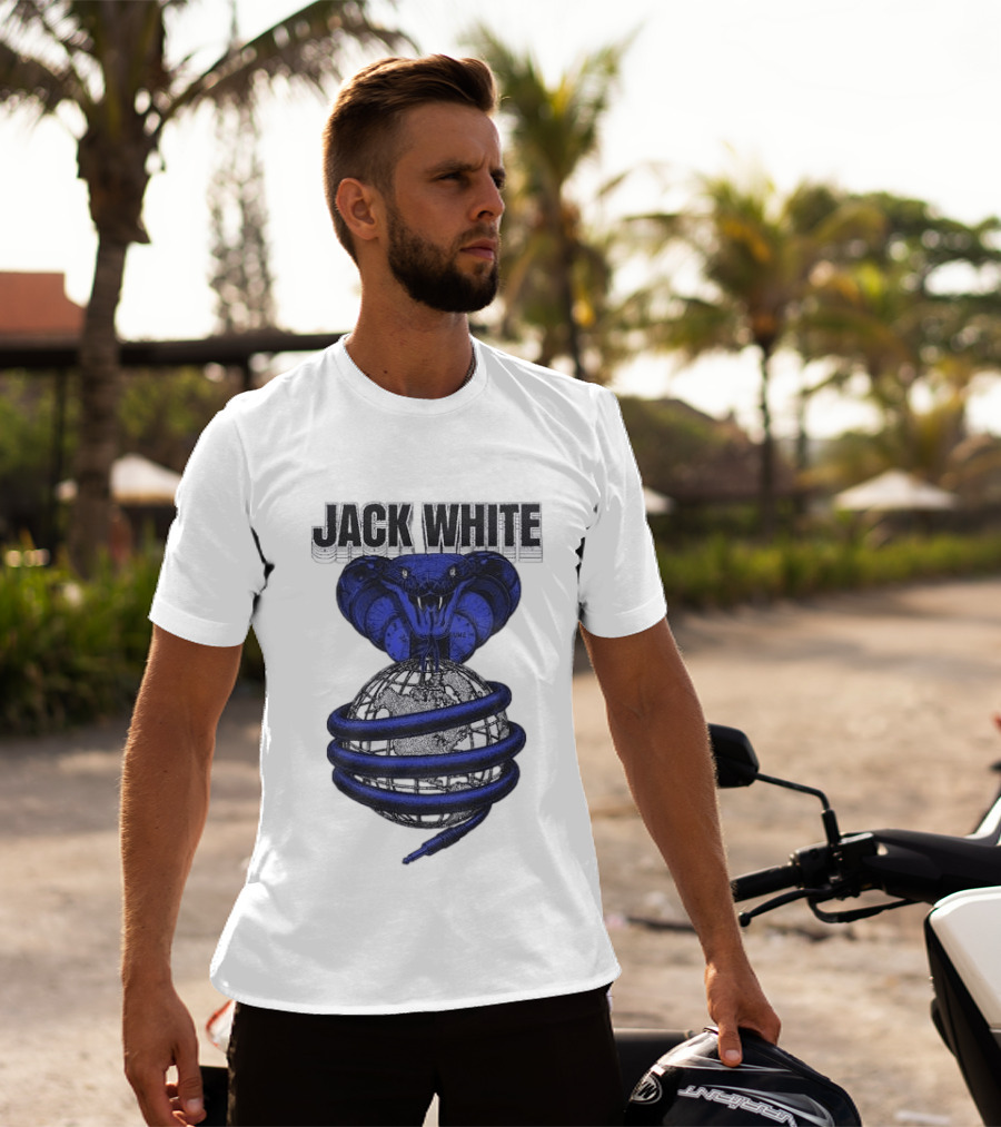 Jack White No Name Tour 2026 Snake Wrapped Around Globe T-Shirt