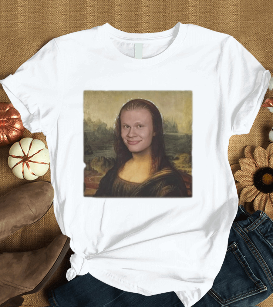Mona Lisa Erling Haaland Meme Face Fusion T-Shirt