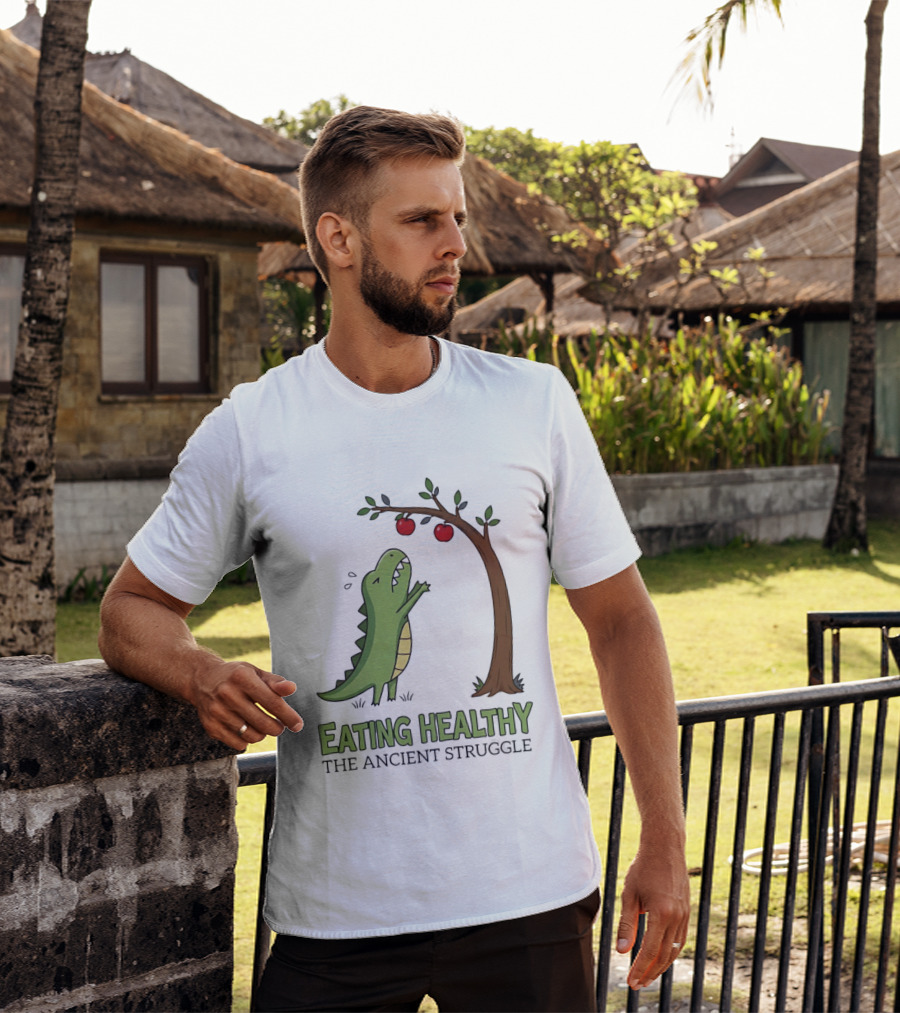Eating Healthy Rex The Ancient Struggle With Apples T-Shirt