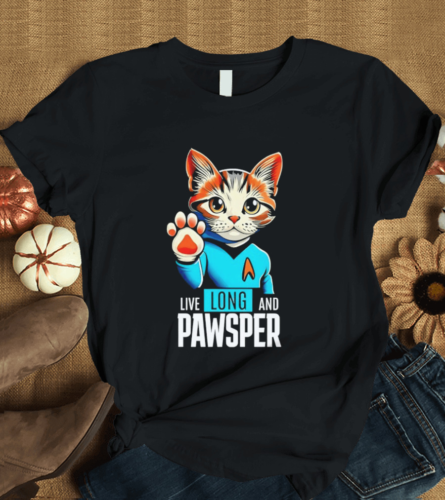 Cat Live Long And Pawsper Fun Feline Cosplay T-Shirt
