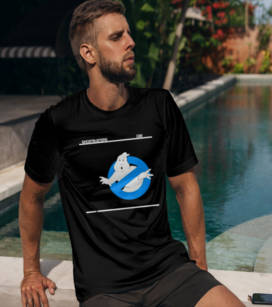 Ghostbusters 80s Movie Classic Blue Ghost Icon GB T-Shirt