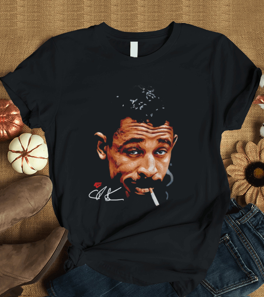 Charles Bukowski Cigarette Artwork CK Signature T-Shirt