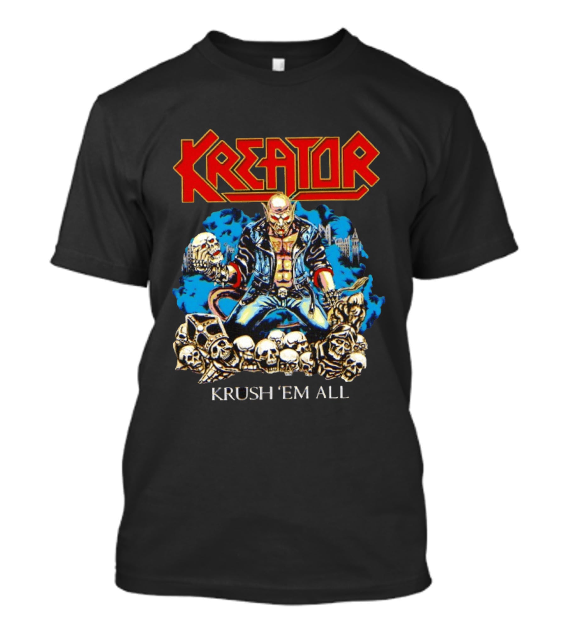 Kreator Krush 'Em All Thrash Metal Skulls And Warrior T-Shirt
