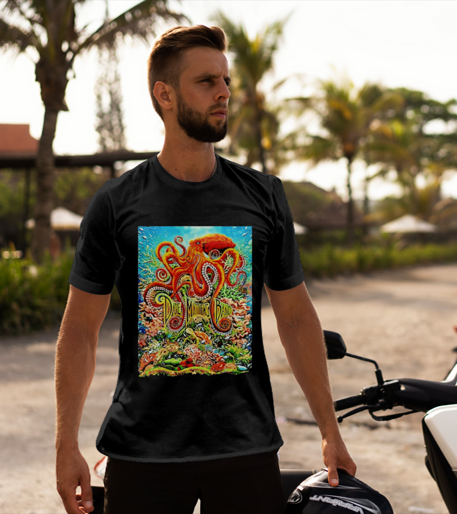 Dave Matthews Band Camden New Freedom Mortgage Pavilion July 11 2026 Colorful Octopus Underwater Scene T-Shirt