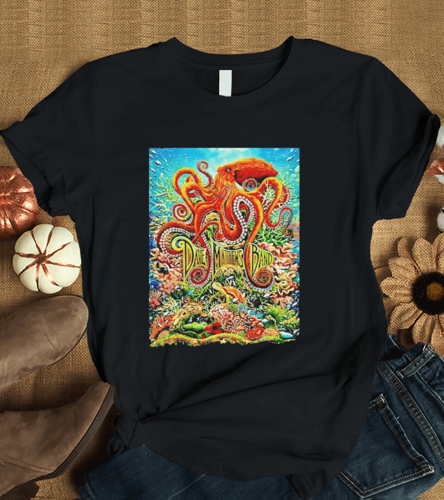 Dave Matthews Band Camden New Freedom Mortgage Pavilion July 11 2026 Colorful Octopus Underwater Scene T-Shirt