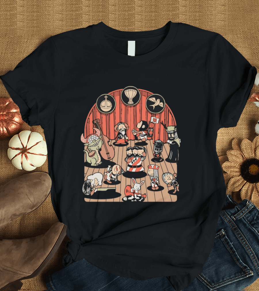 Monty Python And The Holy Grail Medieval Band Peanuts Style Scene T-Shirt