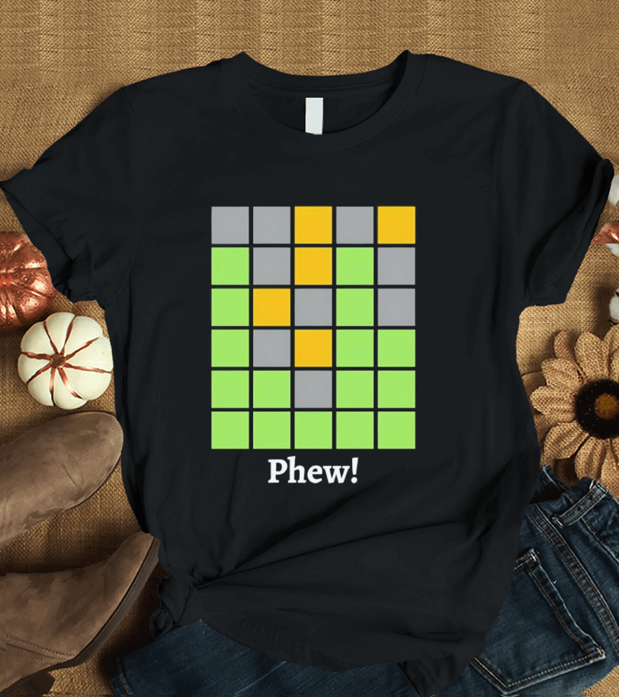 Minesweeper Phew Grid Game Board Text Phew T-Shirt