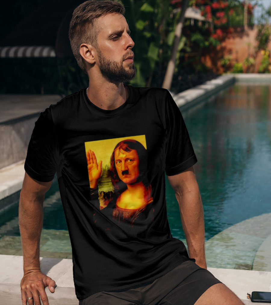 Mona Lisa Hitler Mashup Painting Iconic Fusion T-Shirt