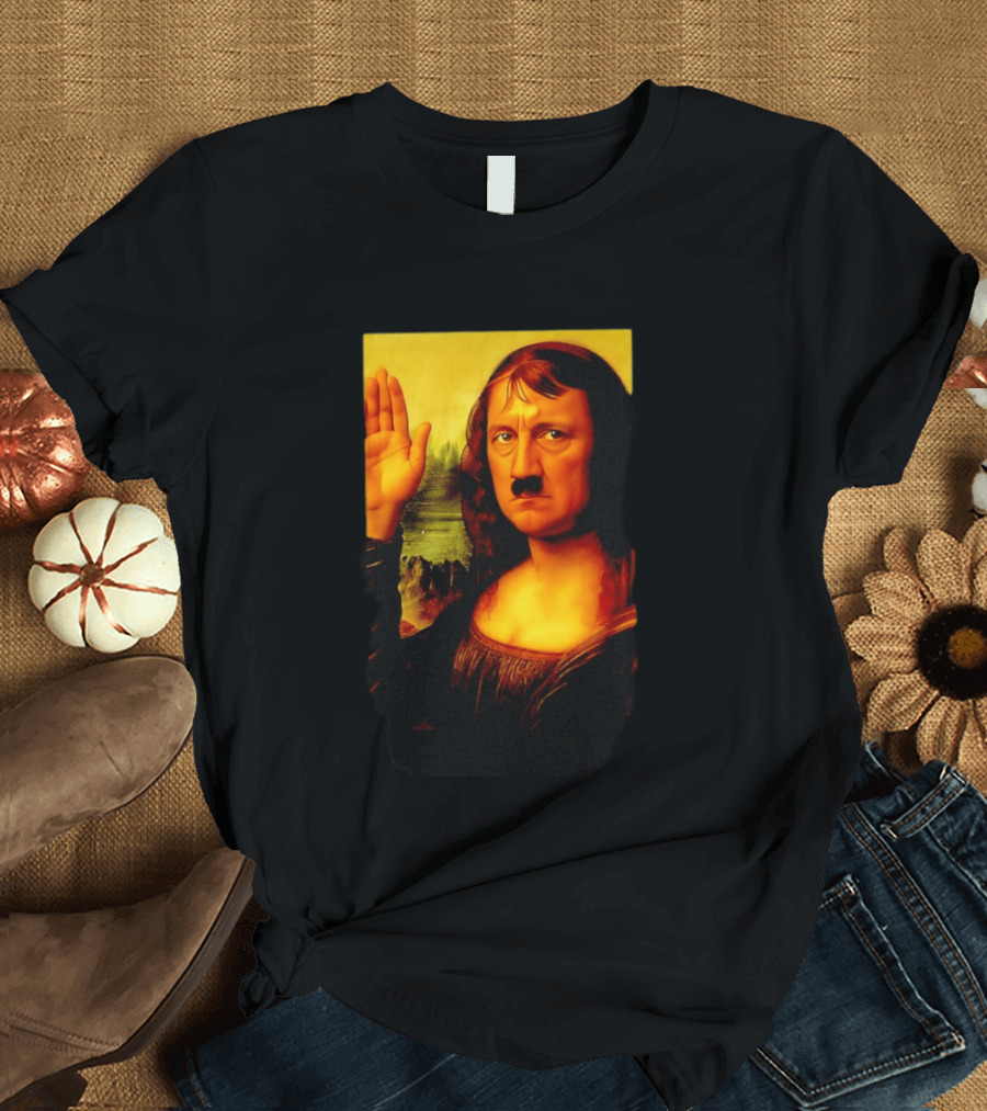 Mona Lisa Hitler Mashup Painting Iconic Fusion T-Shirt