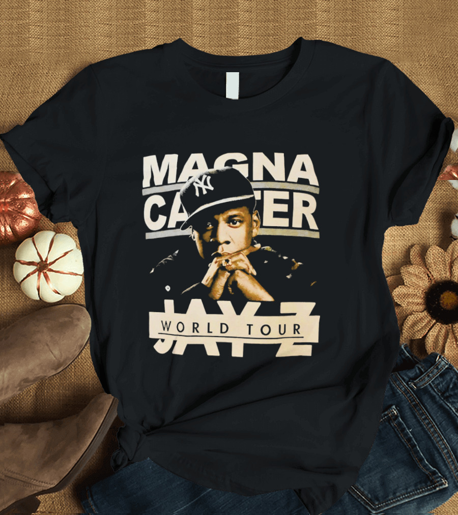 Jay Z Magna Carter World Tour Yankees Cap T-Shirt