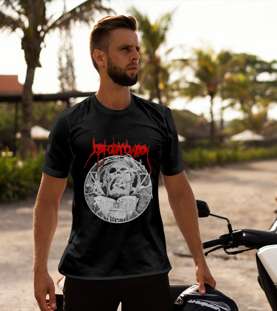 Job For A Cowboy Smoking Skull Death Metal T-Shirt