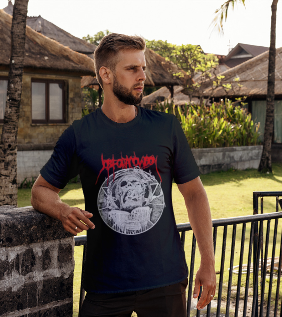 Job For A Cowboy Smoking Skull Death Metal T-Shirt