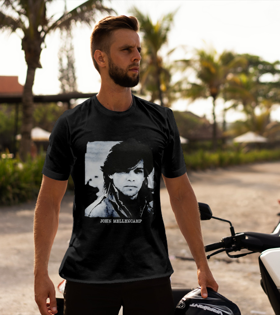 John Mellencamp Rock Music Singer Black And White T-Shirt