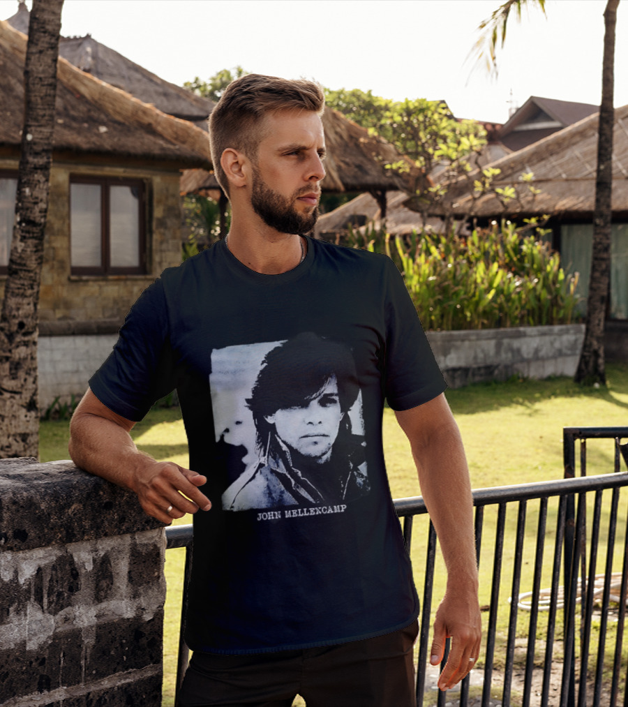 John Mellencamp Rock Music Singer Black And White T-Shirt