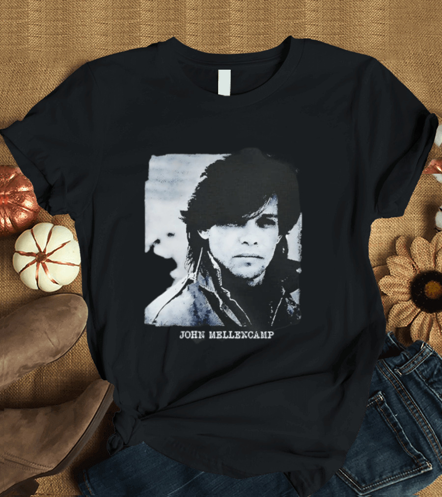 John Mellencamp Rock Music Singer Black And White T-Shirt