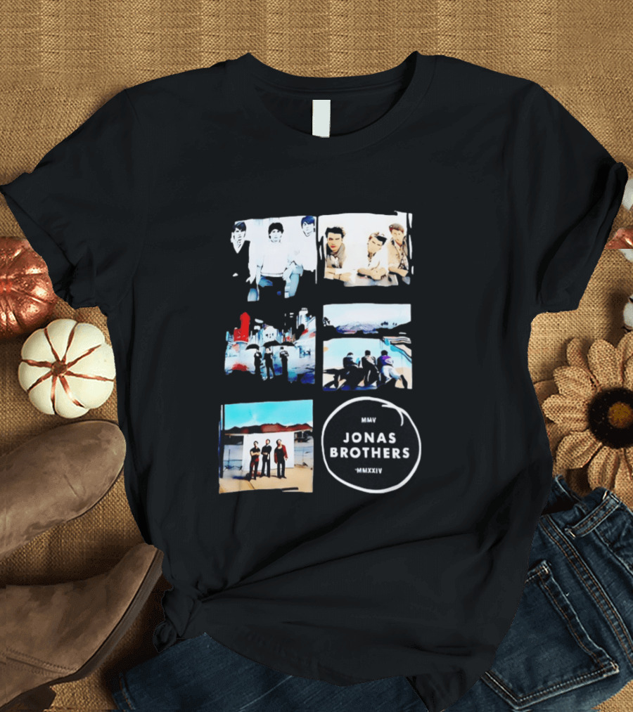Jonas Brothers Collage MMV MMXXIV Music Band Photos Collection T-Shirt