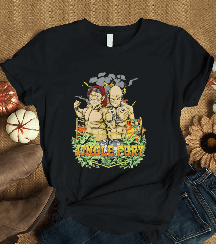 Jungle Fury Wrestling Duo Tag Team Explosive Showdown T-Shirt
