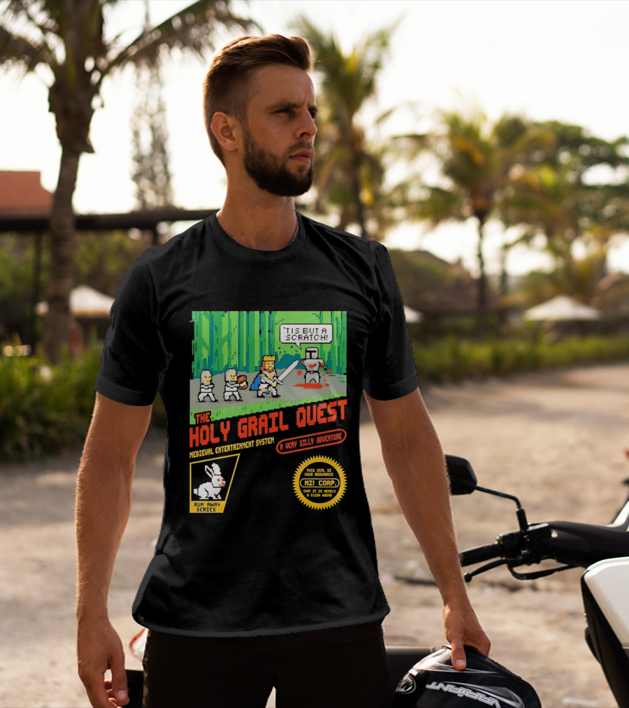 The Holy Grail Quest Medieval Entertainment System A Very Silly Adventure High Score T-Shirt