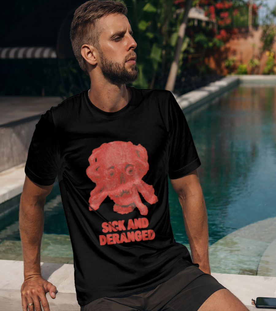 Sick And Deranged Skull Gothic Edgy Horror T-Shirt