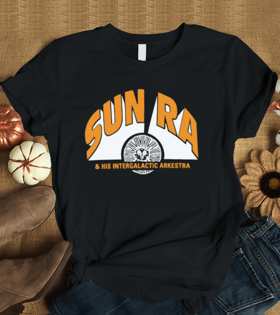 Sun Ra And His Intergalactic Arkestra Orange Text Circular Starburst T-Shirt