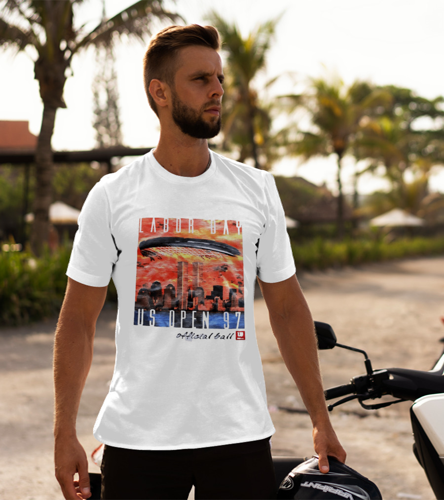 Labor Day US Open 97 Wilson Official Ball Twin Towers Skyline T-Shirt