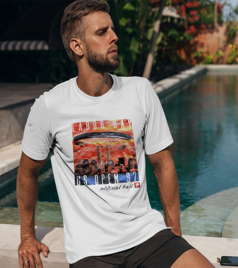 Labor Day US Open 97 Wilson Official Ball Twin Towers Skyline T-Shirt