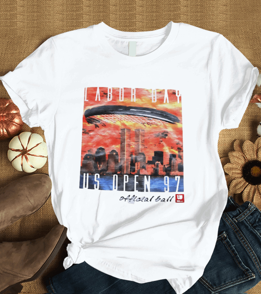 Labor Day US Open 97 Wilson Official Ball Twin Towers Skyline T-Shirt