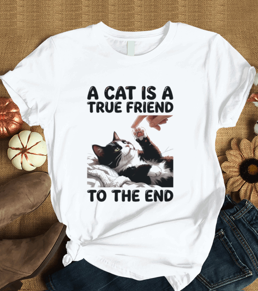 A Cat Is A True Friend To The End Pet Owner's Feline Loyalty And Companionship T-Shirt