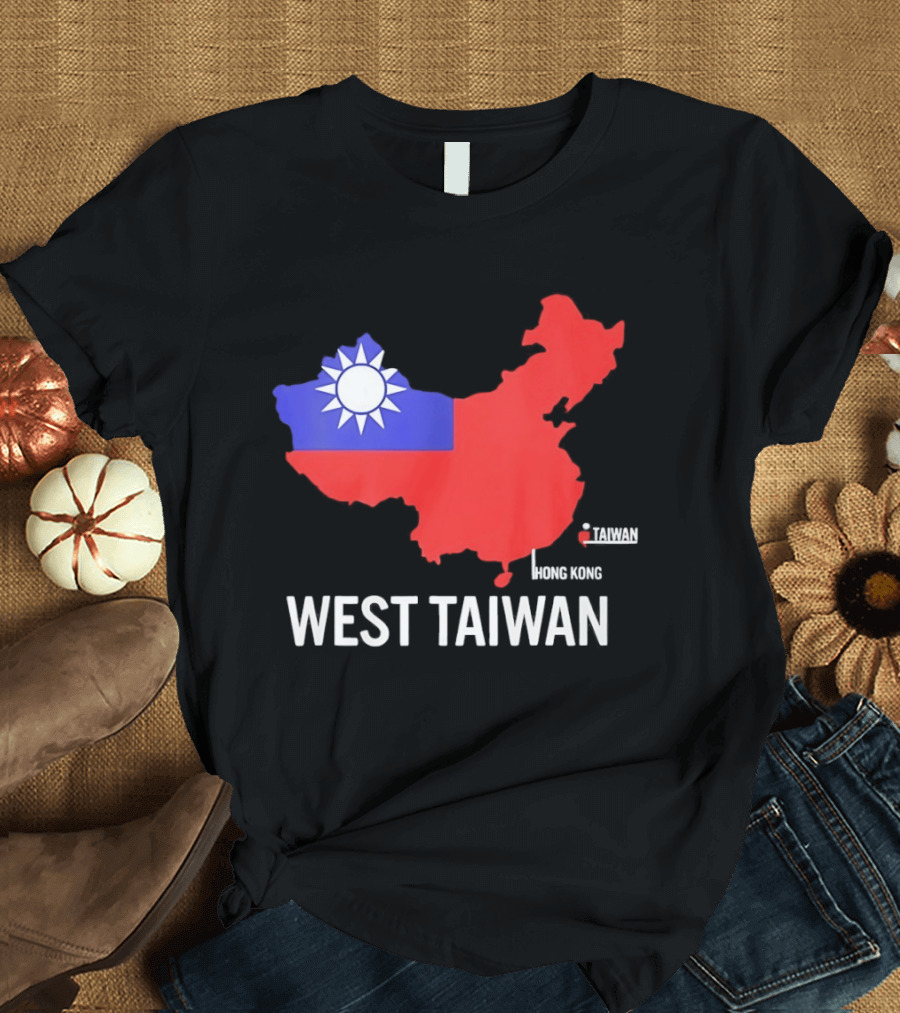 West Taiwan Map Political Geopolitical With Flag T-Shirt