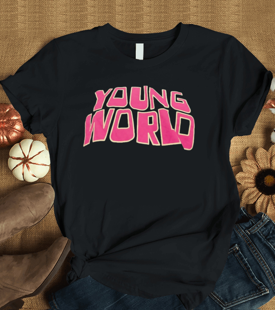 Young World Streetwear Pink Bold Text Fashion T-Shirt