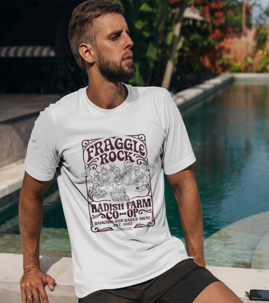 Fraggle Rock Radish Farm Co Op Dancing Our Cares Away Est 1983 T-Shirt