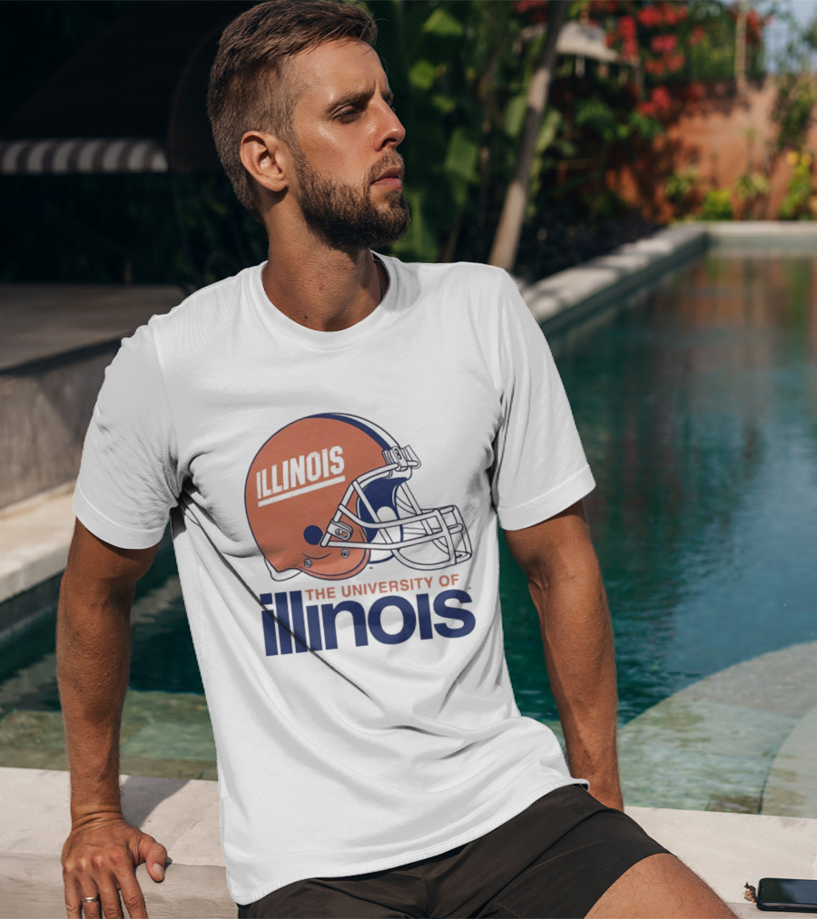 Illinois Football Helmet University Of Illinois Team Spirit T-Shirt