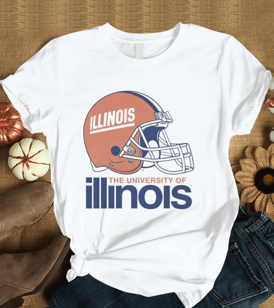 Illinois Football Helmet University Of Illinois Team Spirit T-Shirt
