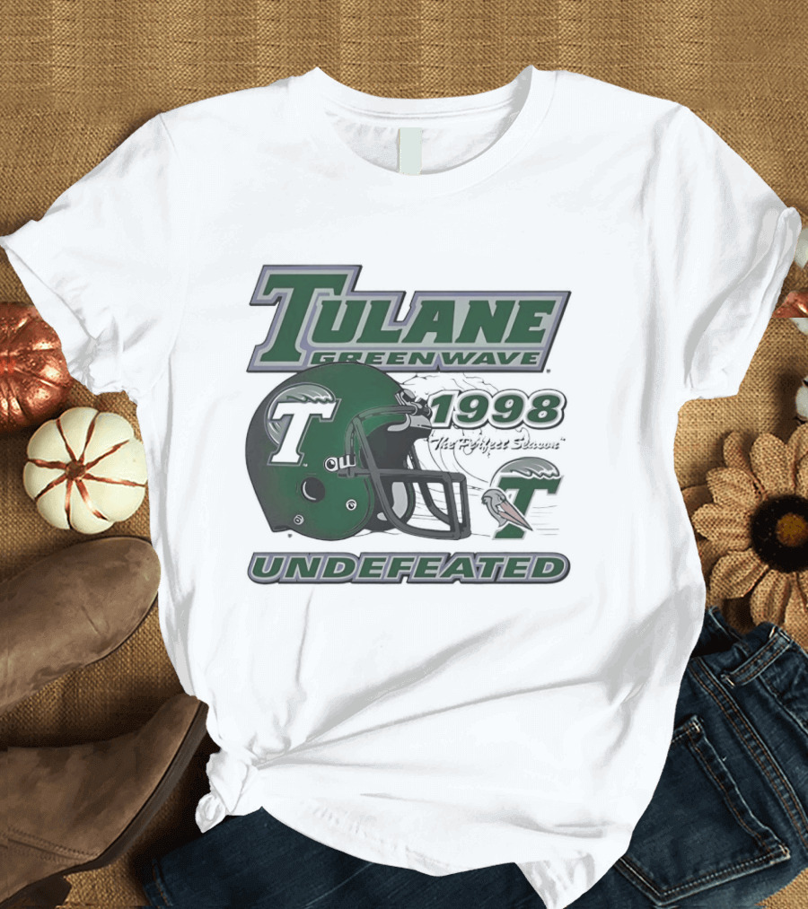 Tulane Green Wave 1998 Undefeated Perfect Season Helmet Pelican T-Shirt