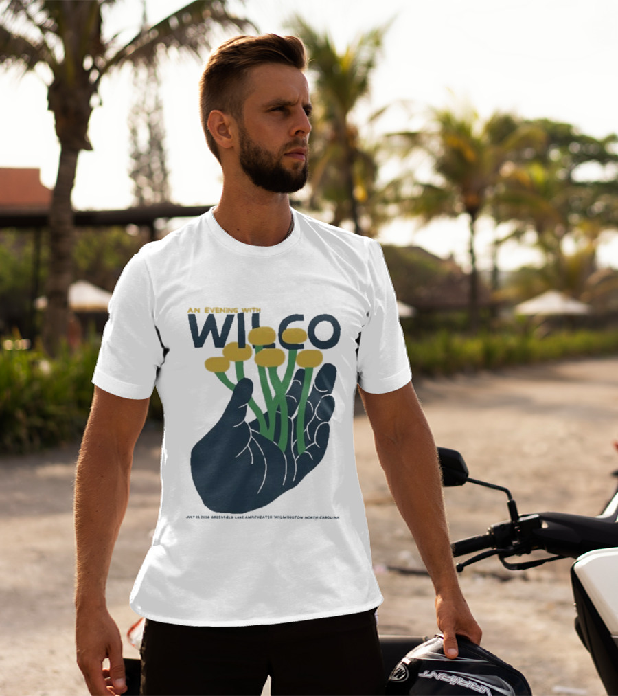 An Evening With Wilco Greenfield Lake Amphitheater 7 13 26 Wilmington NC Hand Flowers T-Shirt