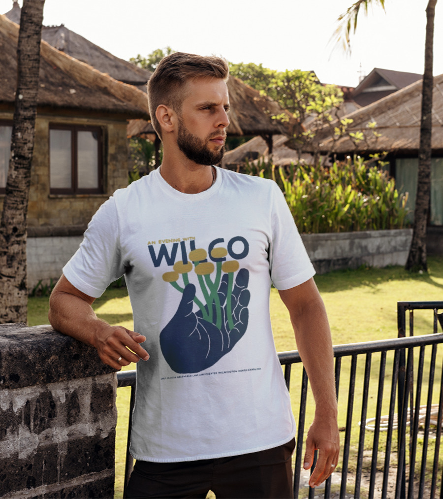 An Evening With Wilco Greenfield Lake Amphitheater 7 13 26 Wilmington NC Hand Flowers T-Shirt