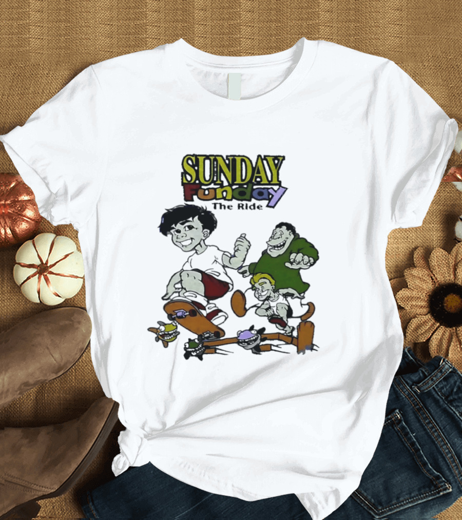 SUNDAY Funday The Ride Skateboarding Adventure Kids T-Shirt