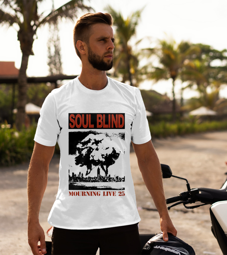 Soul Blind Mourning Live 25 Mushroom Cloud Explosion Over City Skyline T-Shirt