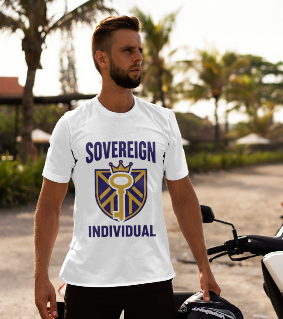 Sovereign Individual Key Crown Shield T-Shirt