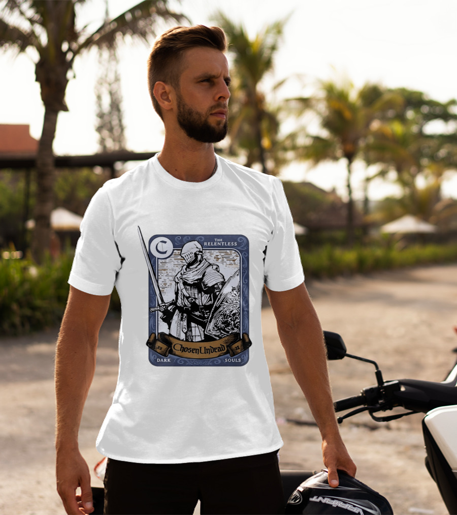 Chosen Undead The Relentless Dark Souls Knight Trading Card T-Shirt