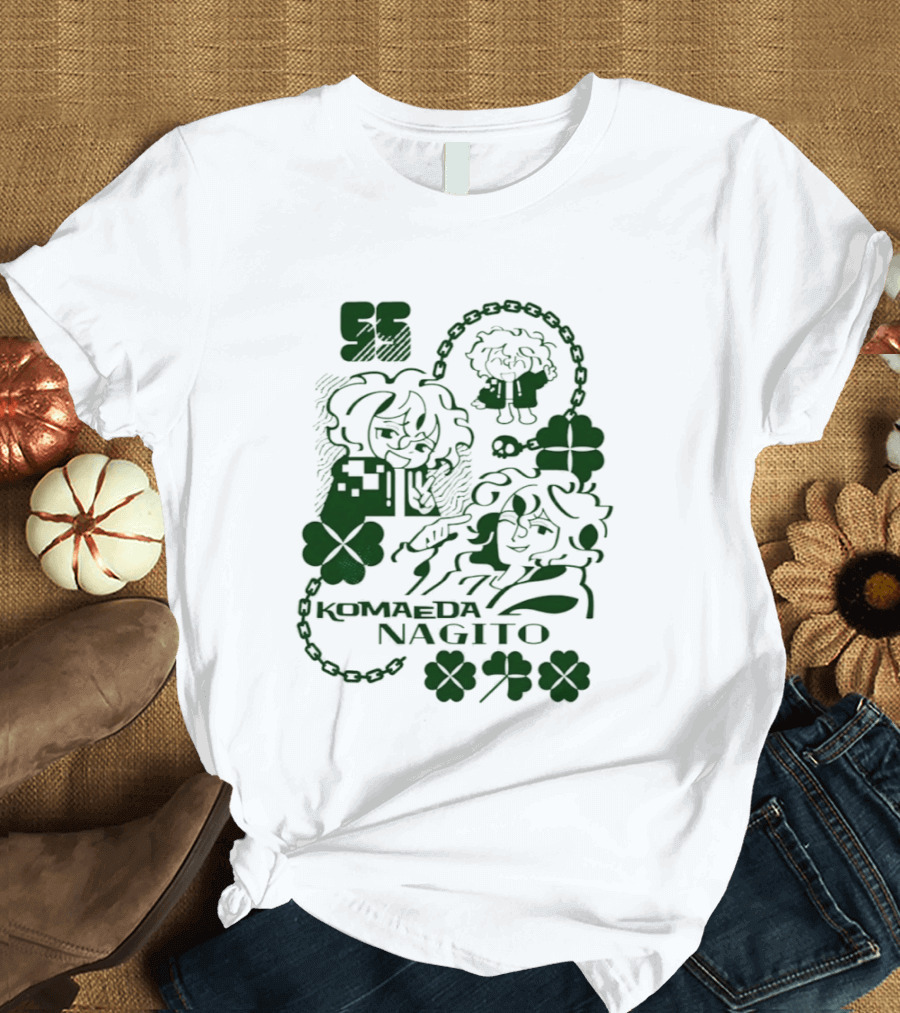 Komaeda Nagito Cute Clover Chain T-Shirt