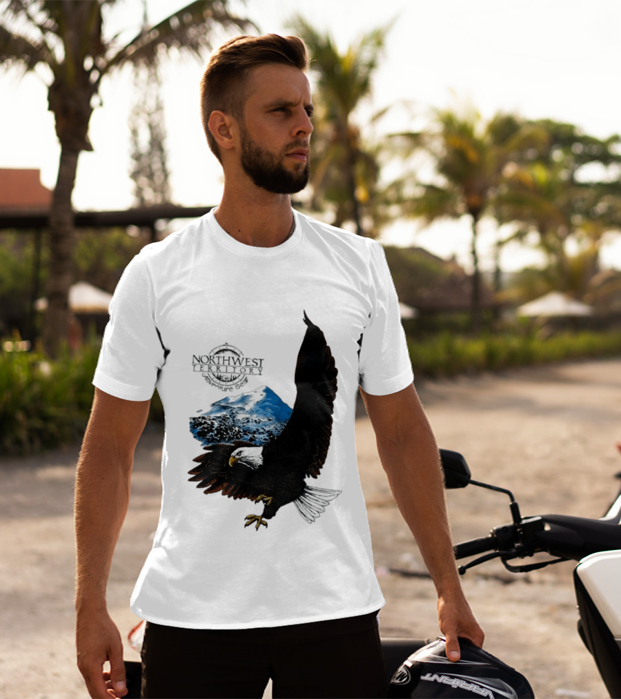 Northwest Territory Adventure Eagle Majestic Mountain Scene T-Shirt
