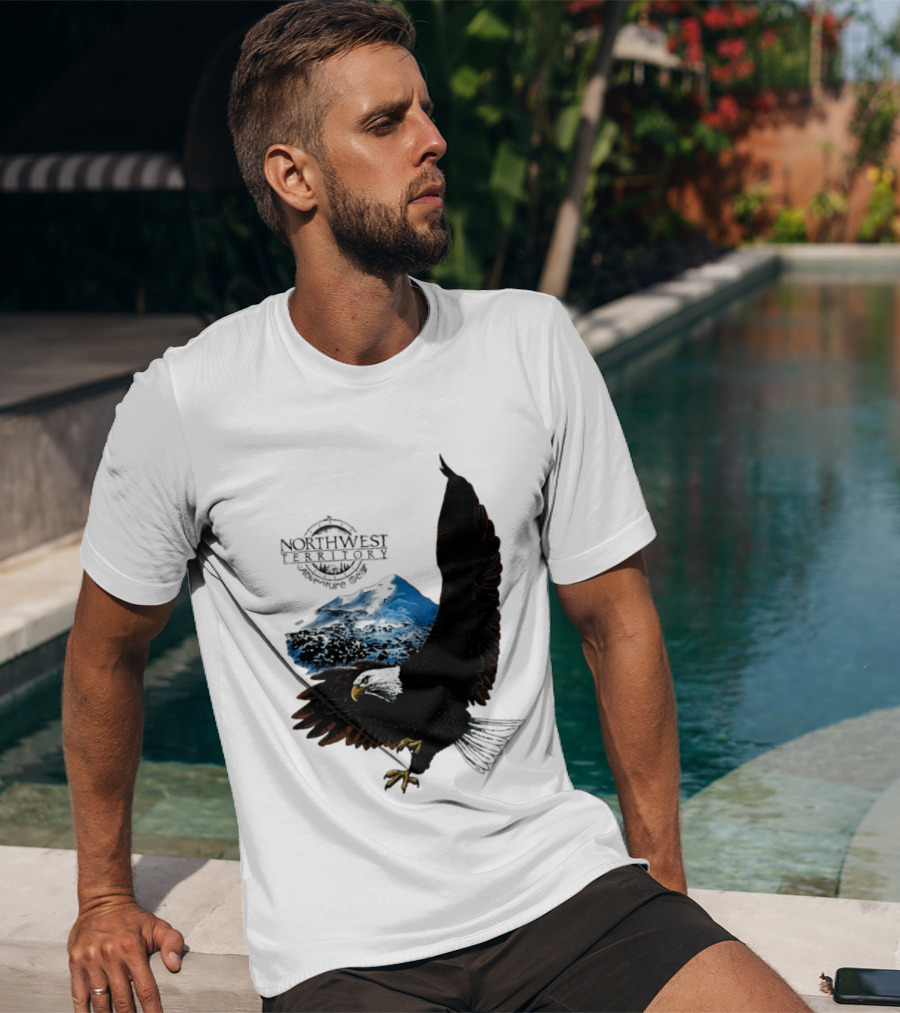 Northwest Territory Adventure Eagle Majestic Mountain Scene T-Shirt