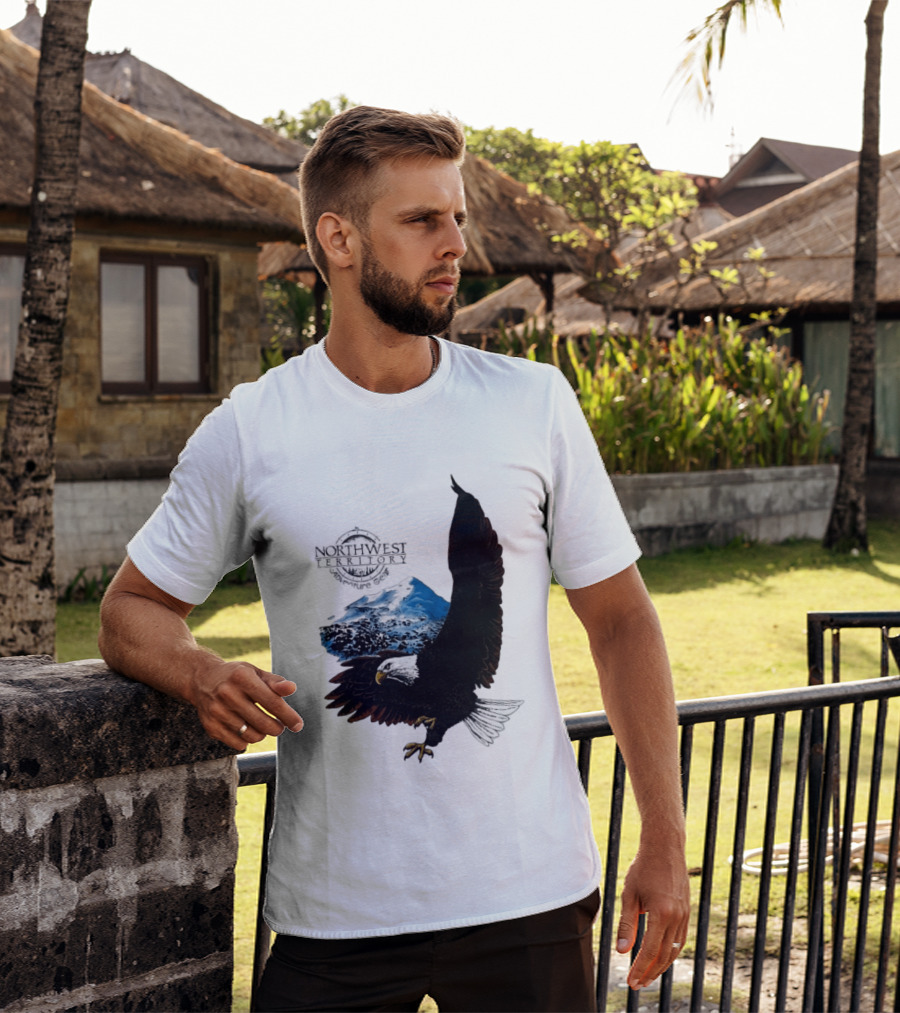 Northwest Territory Adventure Eagle Majestic Mountain Scene T-Shirt