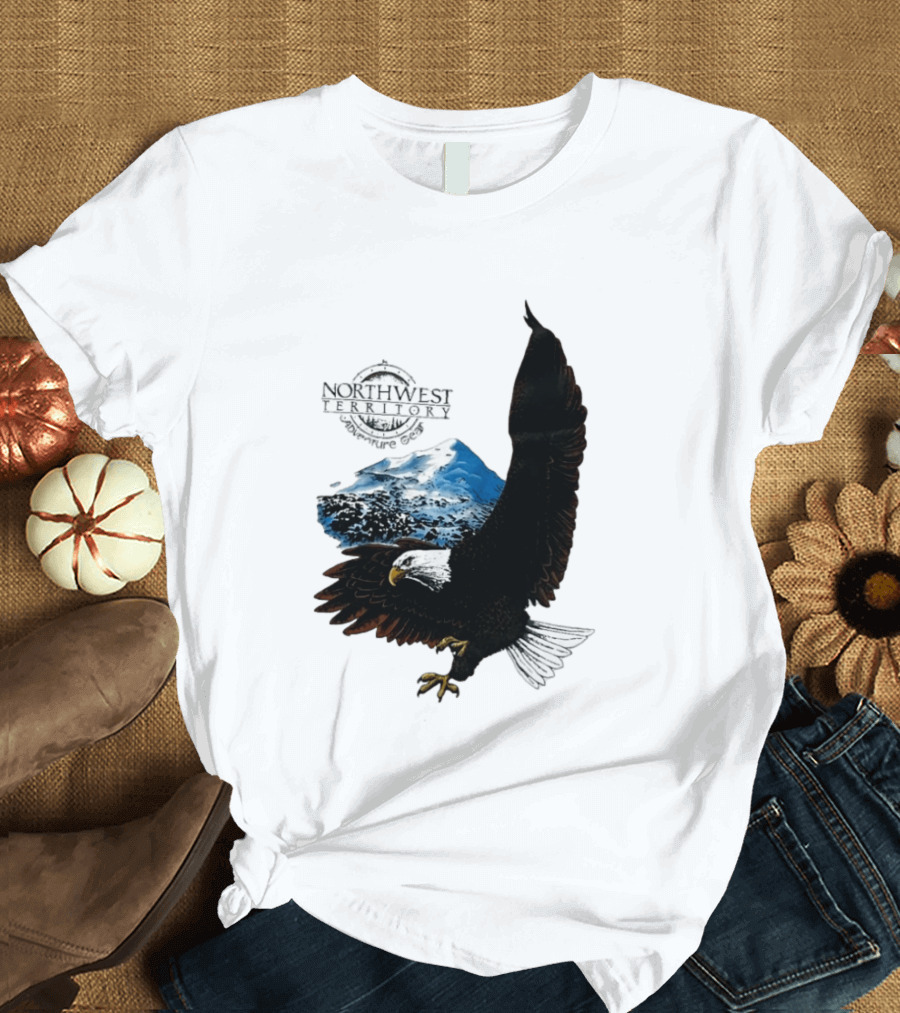 Northwest Territory Adventure Eagle Majestic Mountain Scene T-Shirt